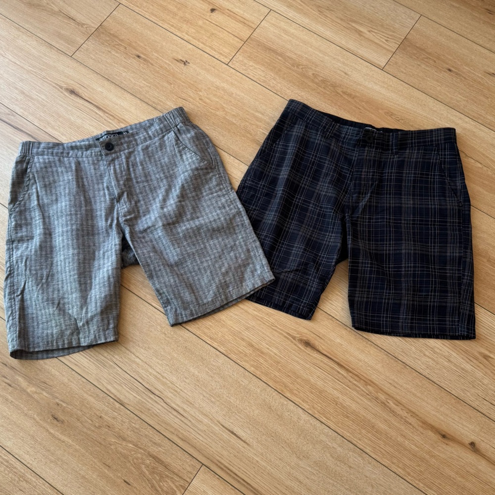 Clearance Ezekiel Gray and Midnight Blue Checkered Men's Shorts